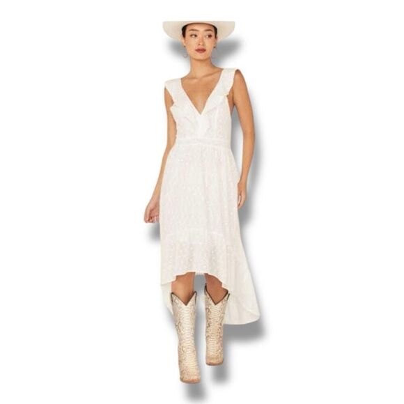 Molly Bracken Eyelet Ruffle Dress Size Extra Large NWT - Picture 1 of 7